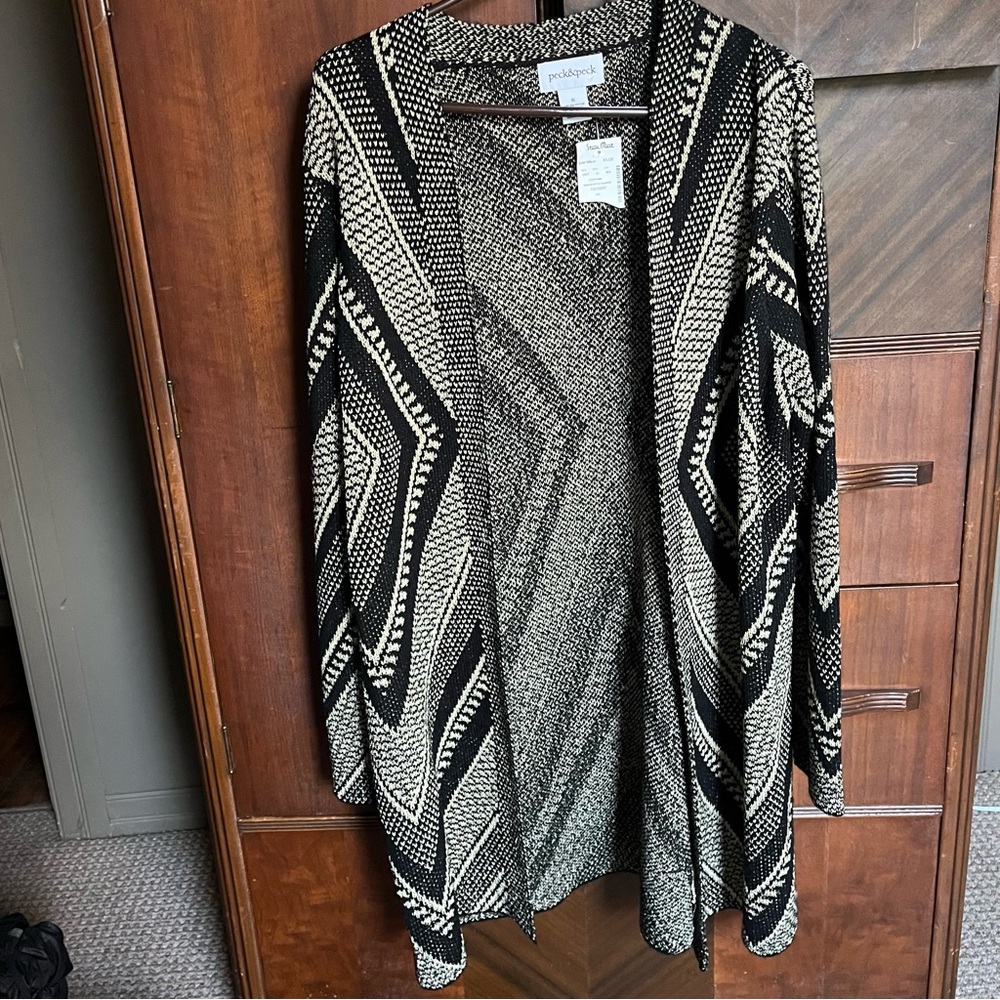 Women’s Black and Gold Sparkle Cardigan